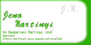 jeno martinyi business card